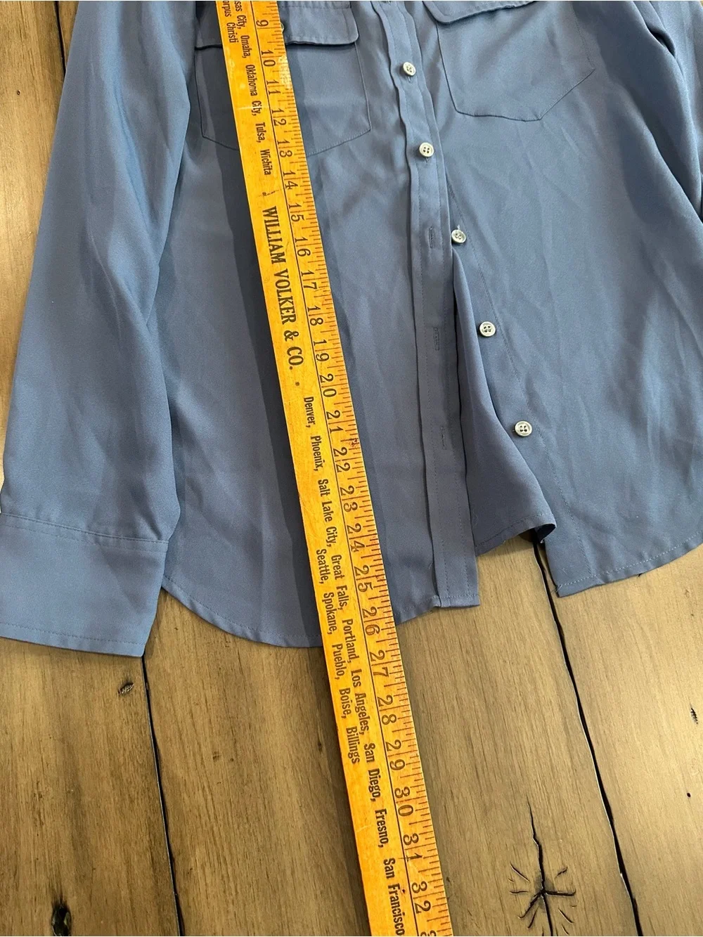 J. Crew Blue Long-Sleeve Button-Front Poly Shirt #LS1